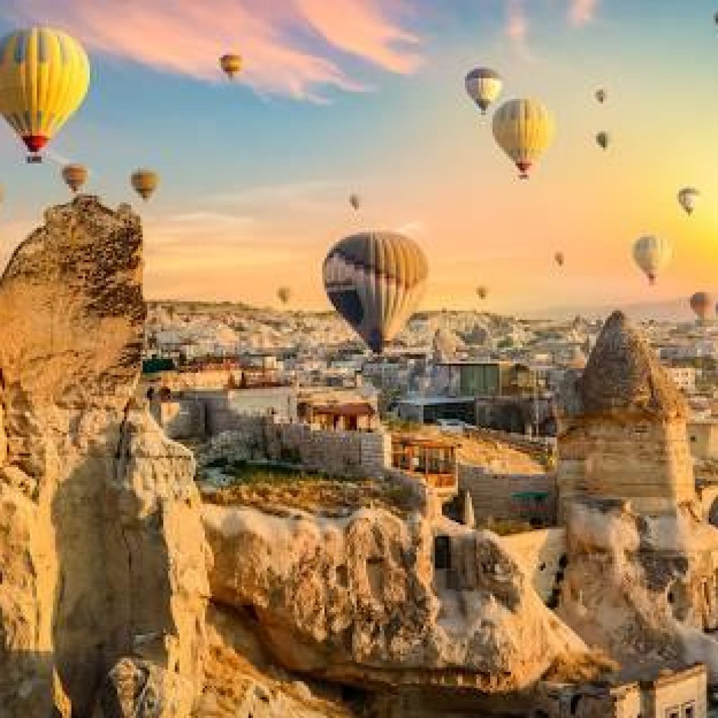 Town of Goreme With a Balloon View